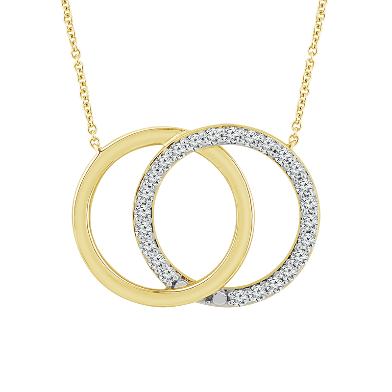 Elegant Diamond Interlocking Circle Pendant