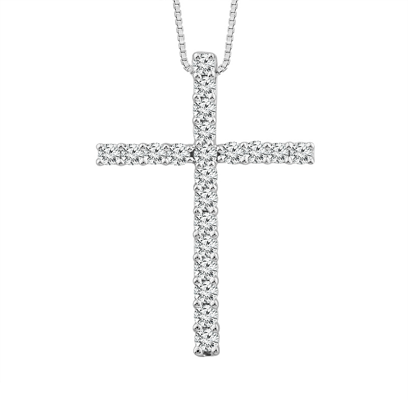 Elegant Diamond Cross Pendant Necklace