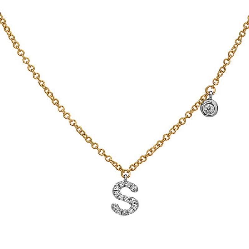 Elegant Diamond Initial 's' Necklace In Yellow Gold