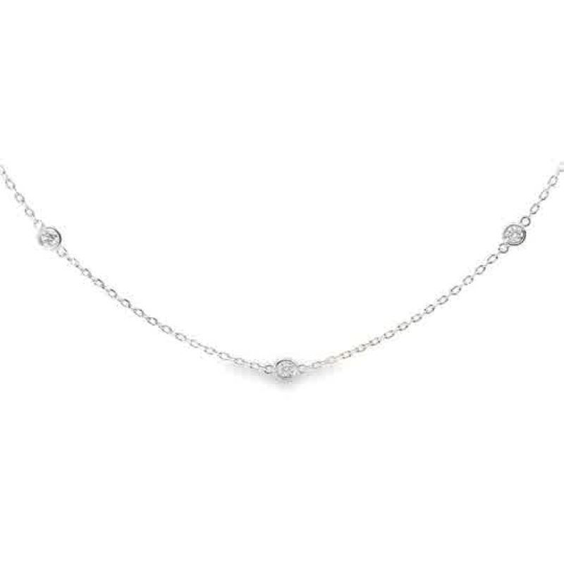 Elegant Silver Necklace With Dazzling Accents