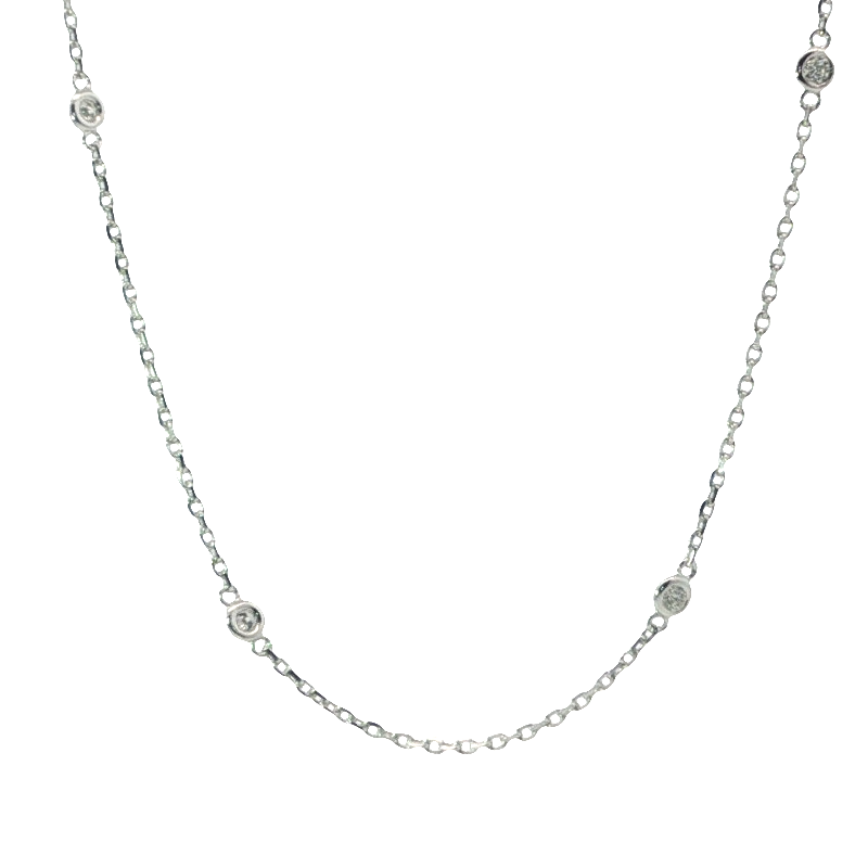 Elegant Diamond Station Necklace