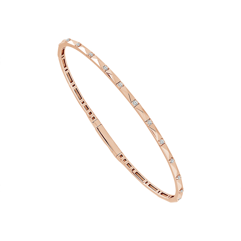 Elegant Rose Gold Diamond Bangle