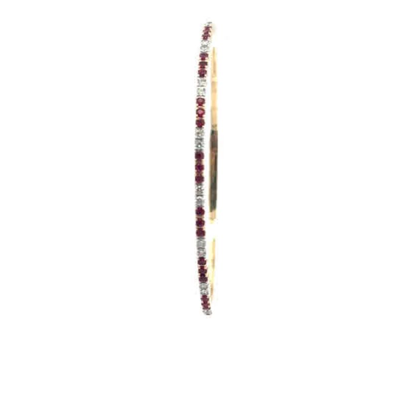 Elegant Ruby And Diamond Bangle