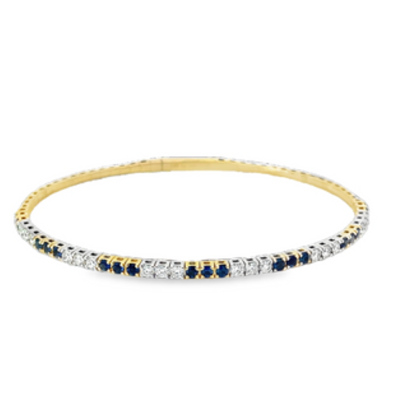 Elegant Gold Sapphire And Diamond Bracelet