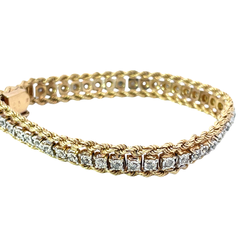 14k Diamond Rope Bracelet