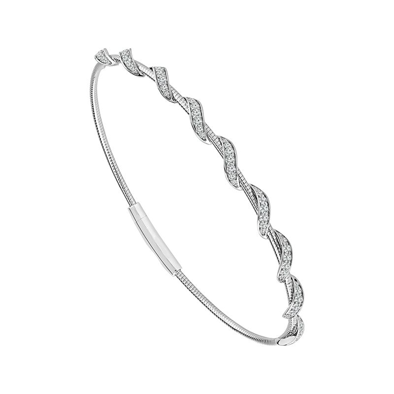 Elegant White Gold Diamond Bangle