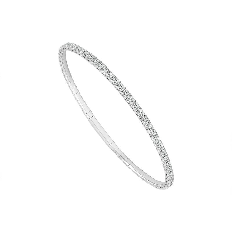 Elegant White Gold Diamond Bangle