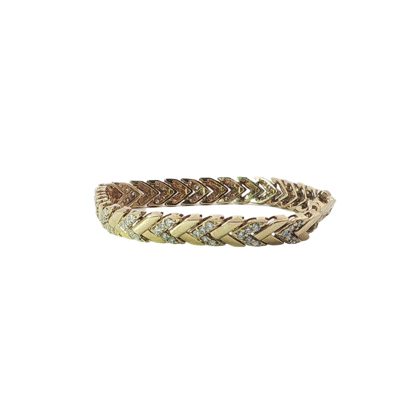 Stunning Yellow Gold Diamond Chevron Link Bracelet