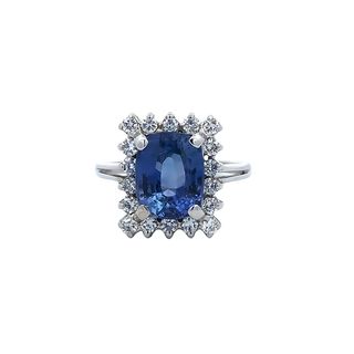 14k Diamond And Sapphire Ring