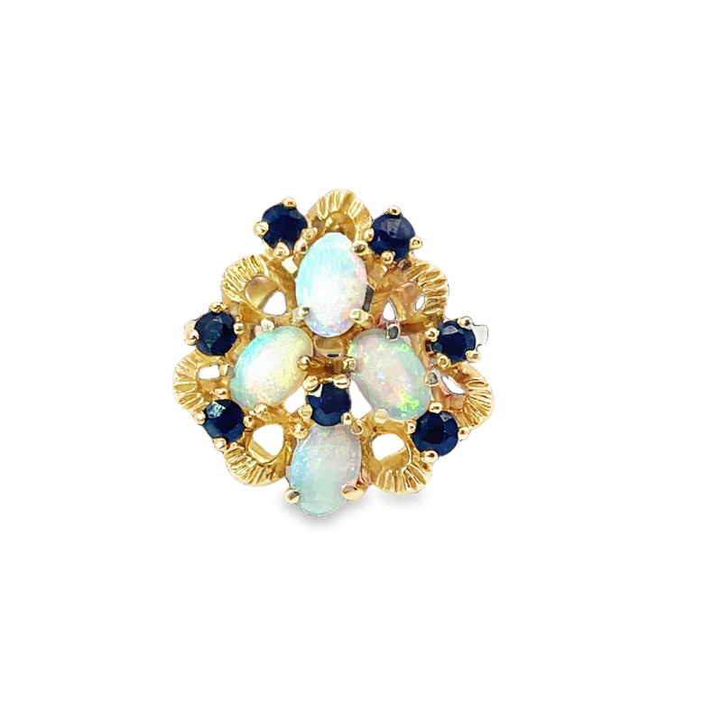 Stunning Opal And Sapphire Ring