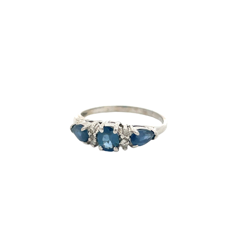 10k Sapphire And Diamond Ring
