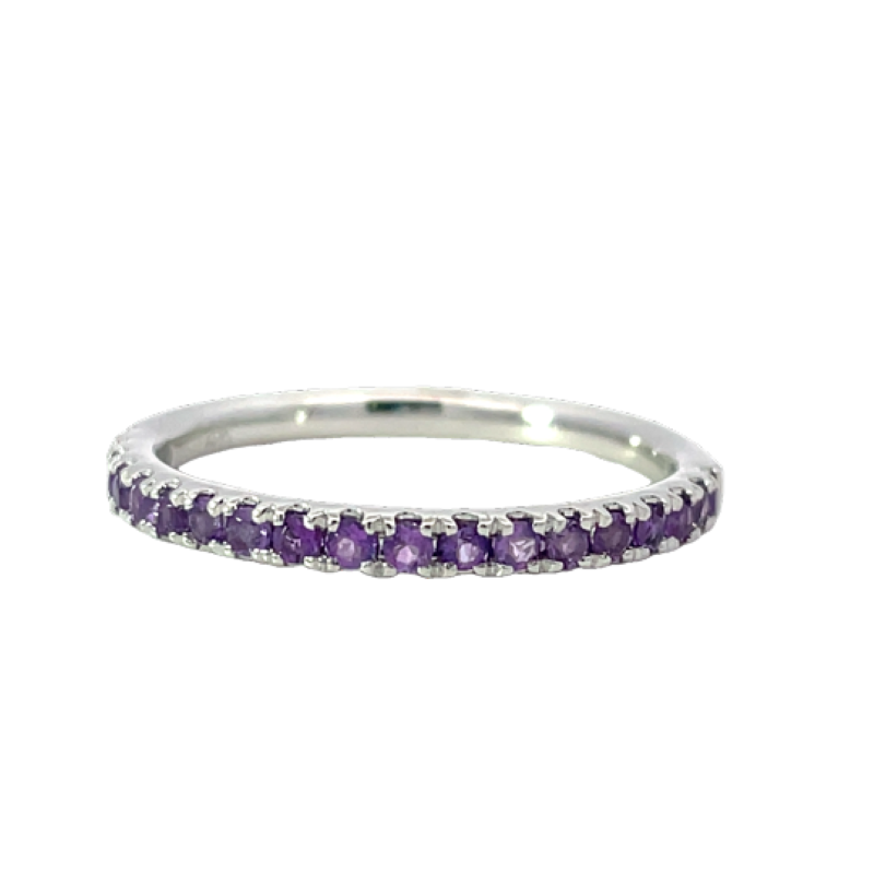 Elegant Pave Amethyst Ring