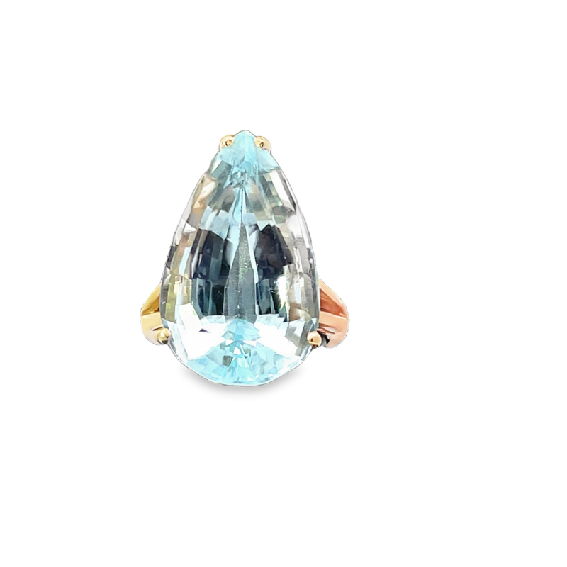 Elegant Teardrop Blue Topaz Ring