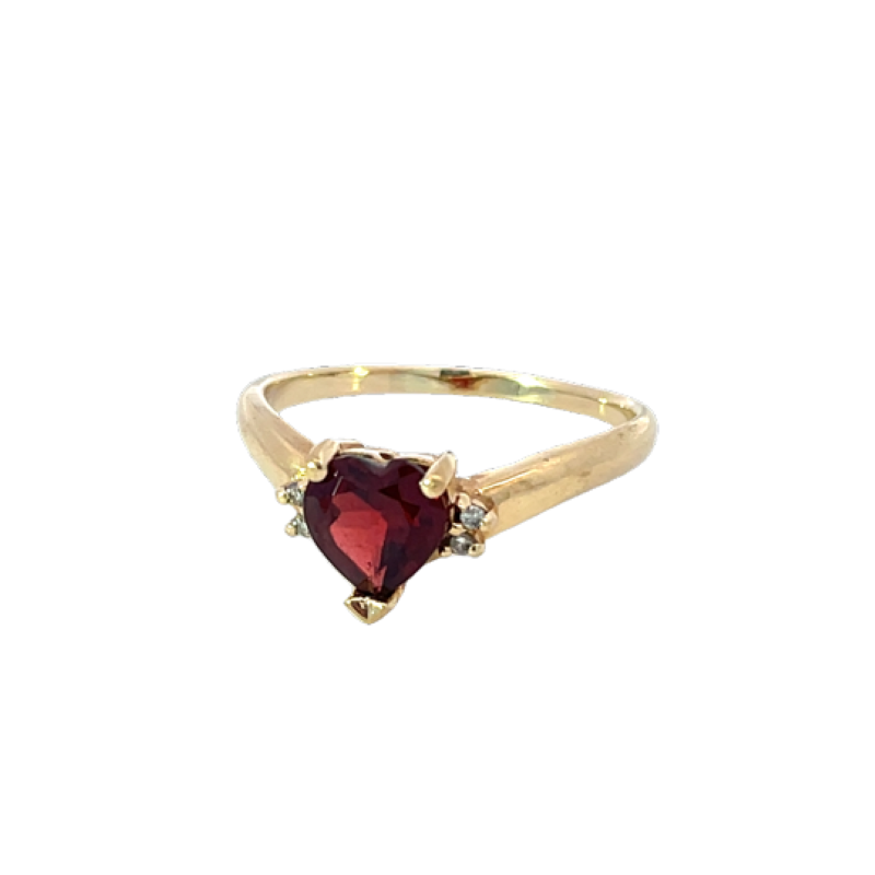 Elegant Heart-shaped Rhodolite Garnet Ring