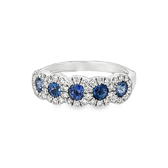 White Gold Eternity Ring With Royal Blue Sapphires