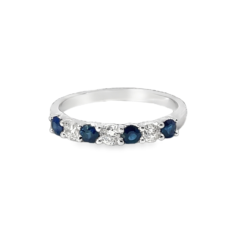 Elegant Diamond And Sapphire Ring
