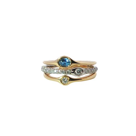 Elegant Yellow Gold Sapphire And Diamond Ring