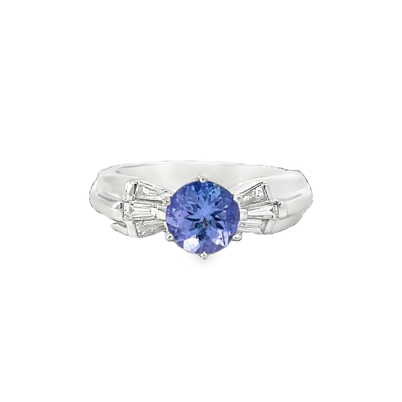 Elegant Tanzanite And Diamond Ring