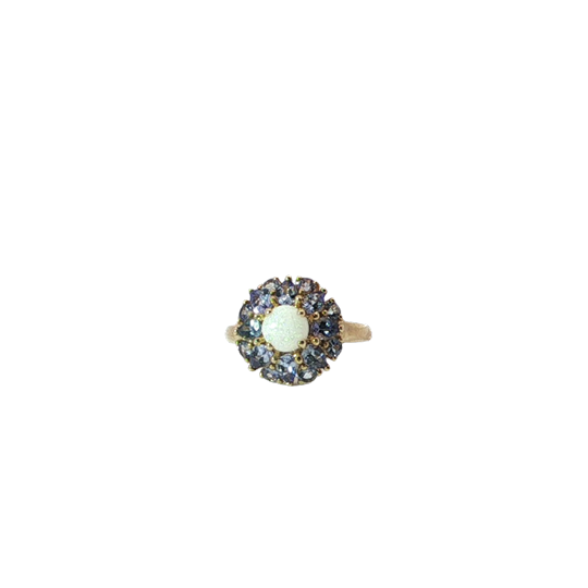 Elegant Opal And Tanzanite Cocktail Ring