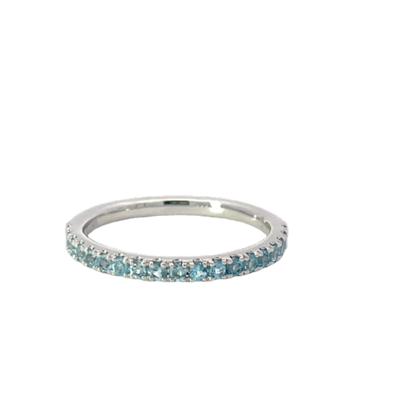 Elegant Pave Blue Topaz Ring