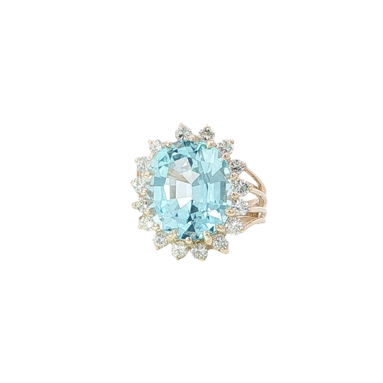 Gorgeous Brilliant Cut Blue Topaz Cocktail Ring