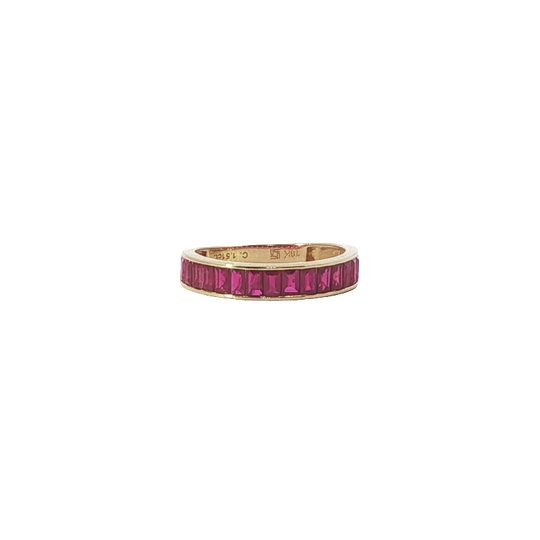 Stunning Baguette-cut Ruby Channel-set Half-eternity Band