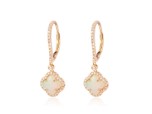 Yellow 14 Karat Lever Back Earring With 1.63tw Fantasy Cut Opals And 0.48tw Round Diamonds