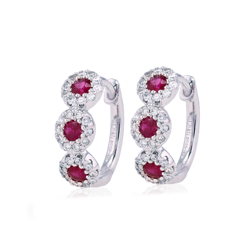 Exquisite Ruby And Diamond Earrings