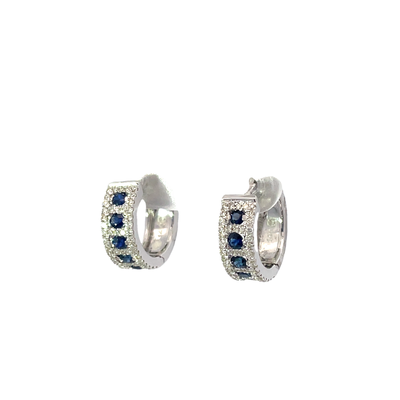 Elegant Diamond And Sapphire Earrings