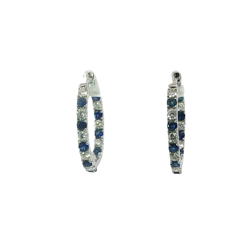 Elegant White Gold Sapphire And Diamond Earrings