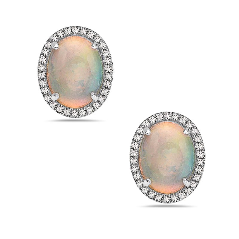 Opal And Diamond Earrings