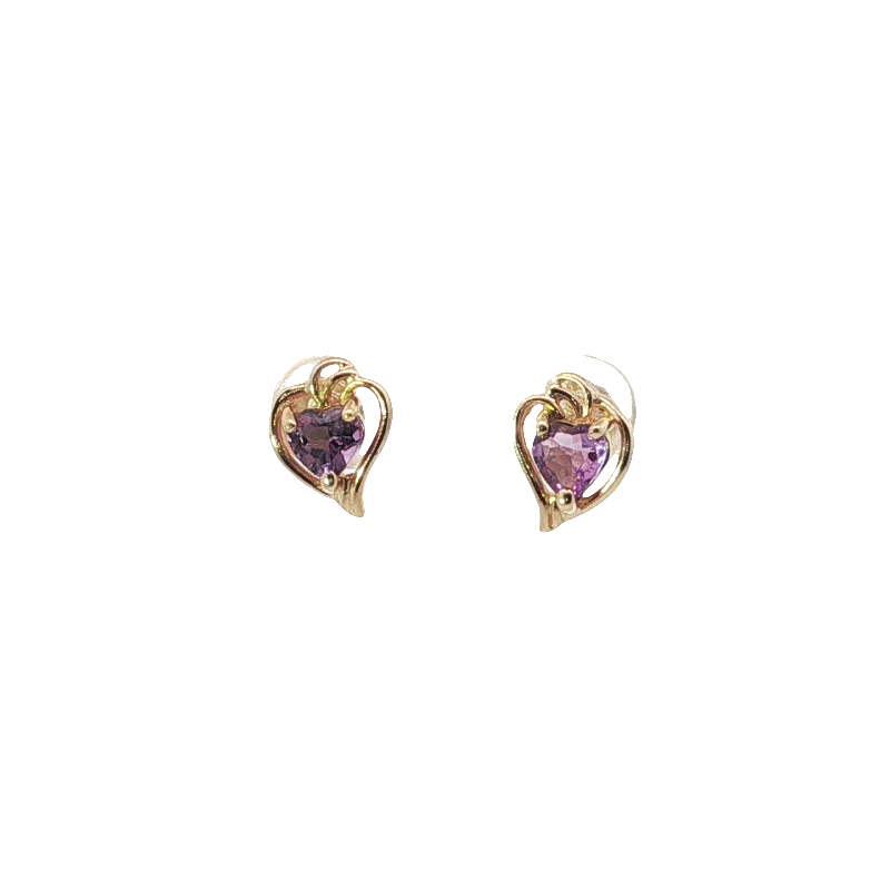 Elegant Heart-shaped Amethyst Earrings