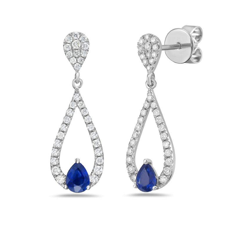 Elegant Sapphire And Diamond Drop Earrings