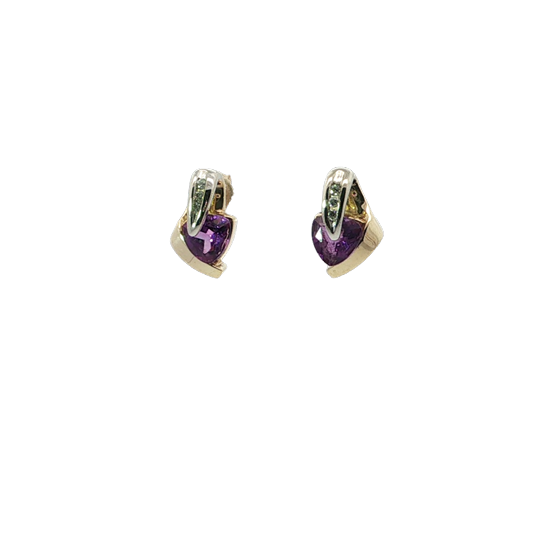 Elegant Heart Shaped Purple Stone Earrings