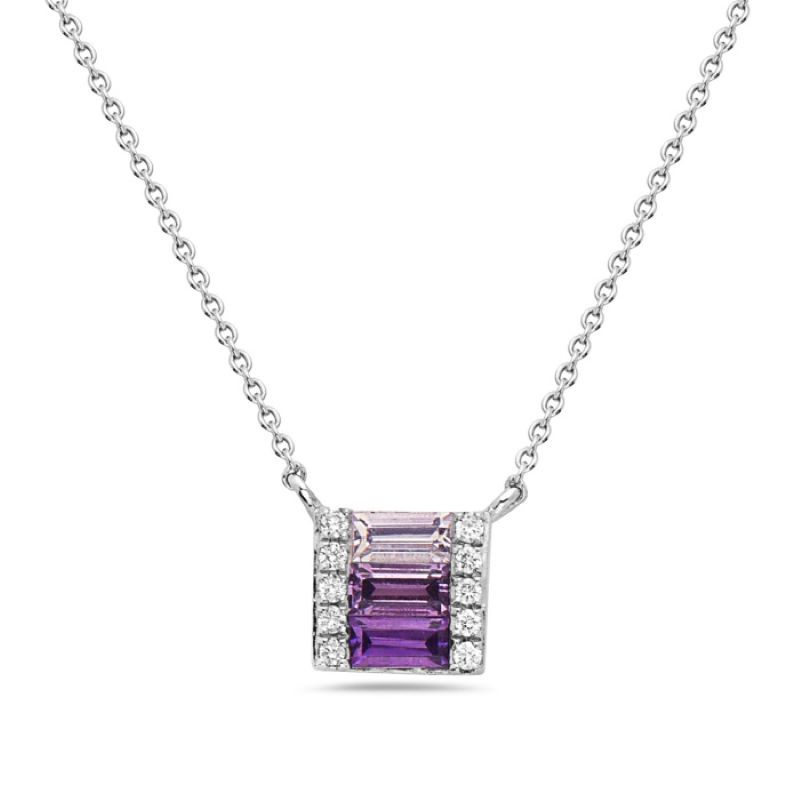 Diamond And Amethyst Pendant