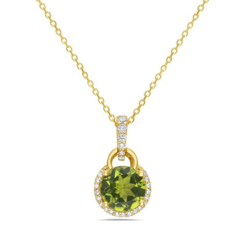 Elegant Diamond And Peridot Pendant
