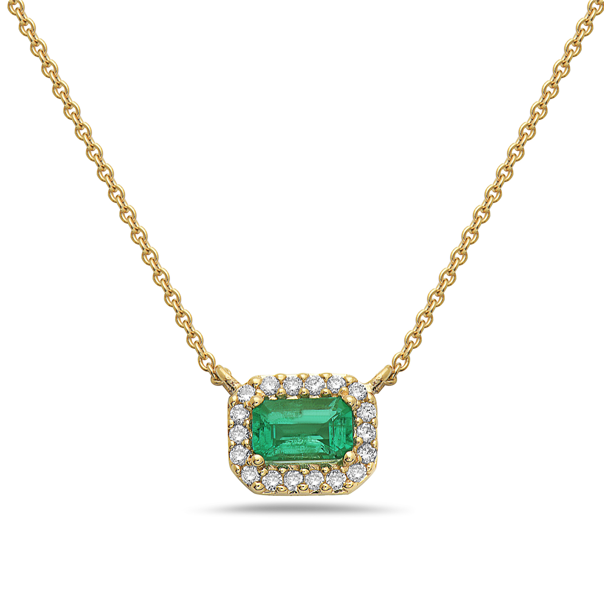 Elegant Emerald And Diamond Pendant Necklace