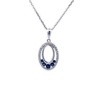 Elegant White Gold Pendant With Stunning Diamonds And Sapphires
