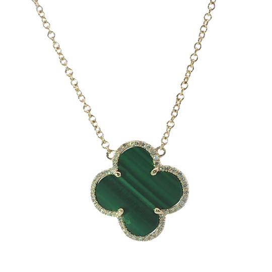 Beautiful Malachite Cabochon Charm Necklace