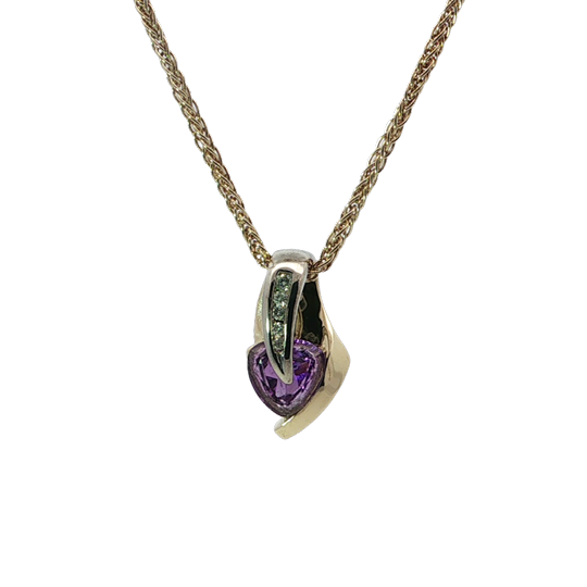 Elegant Purple Charm Necklace