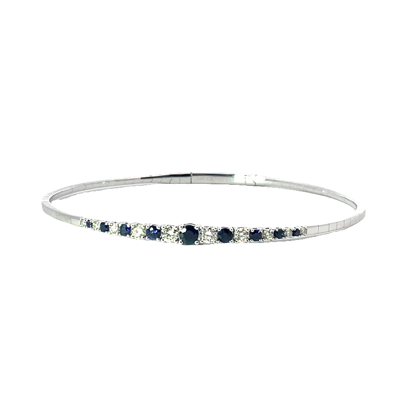 Elegant Diamond And Blue Topaz Bracelet