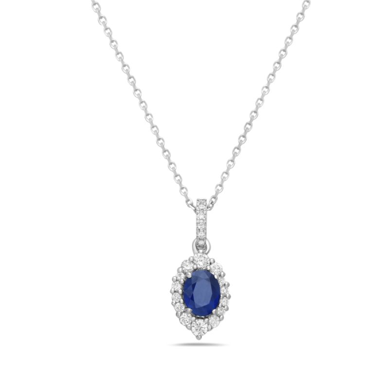 Elegant Sapphire Diamond Pendant Necklace