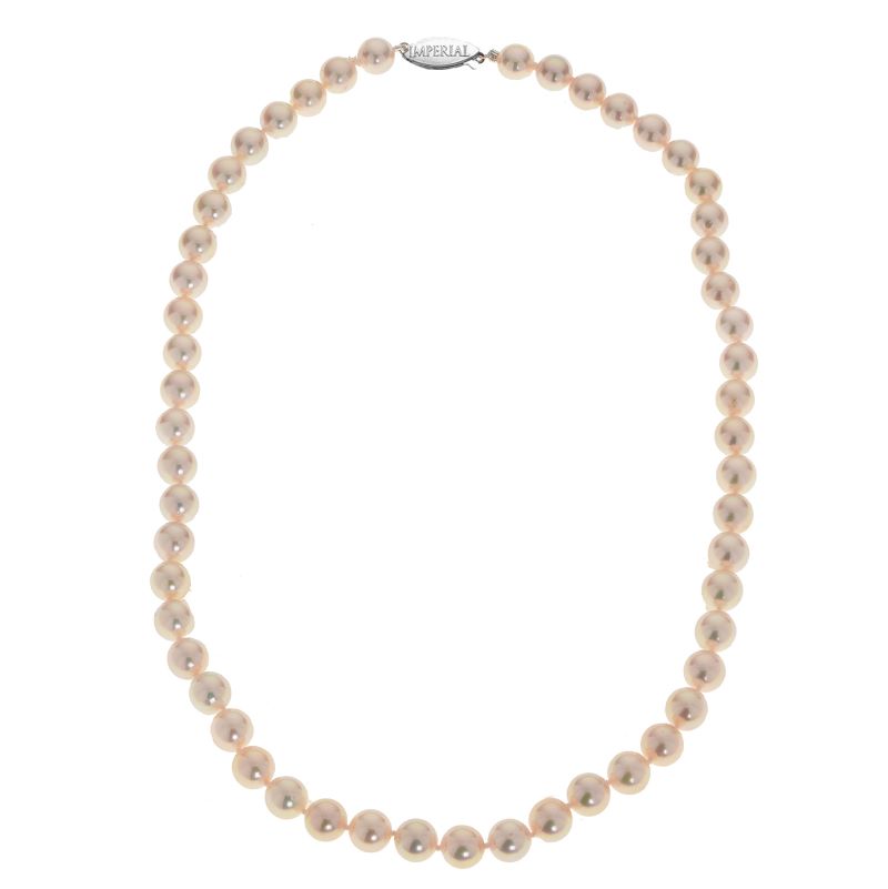 Lady's White 14 Karat High Luster Strand Length 18 With 7.50x8.00mm R Pearls