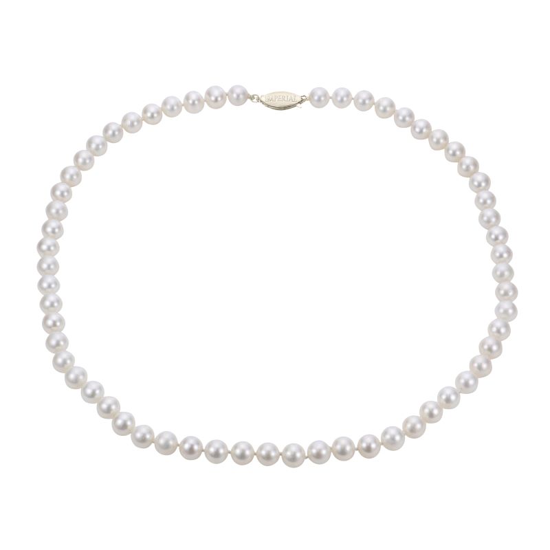Lady's White 14 Karat Fresh Water Strand Of Pearls Strand Length 18 With 7.00x7.50mm R Pearls