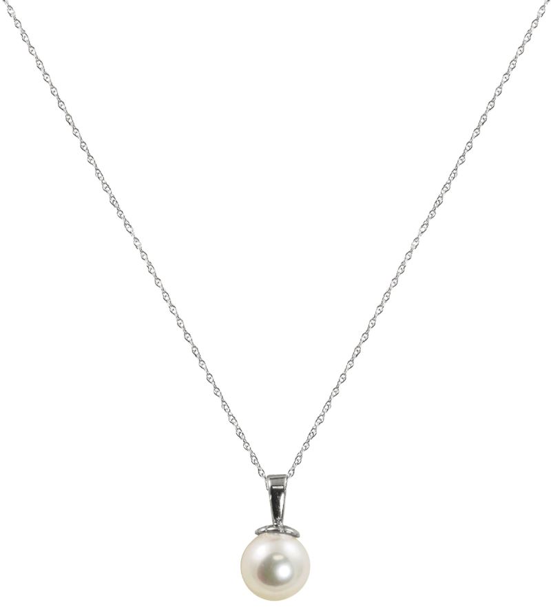 Lady's White Polished 14 Karat Strand Length 18 With One 6.00mm R Pearl