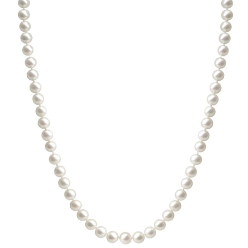 Lady's White 14 Karat Fresh Water Strand Length 18 With 6.00x6.50mm R Pearls