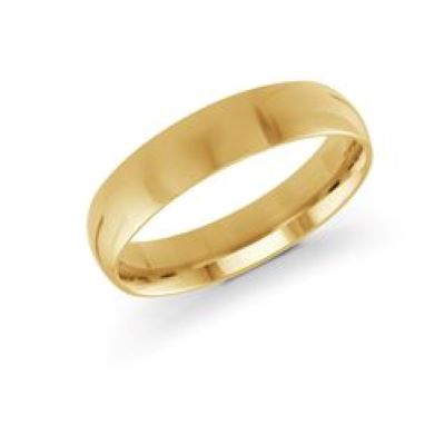 Gold Wedding Bands Gents Style=5mm Comfort Fit Metal=14 Karat Color=yellow Finish=polished Ring Size=10