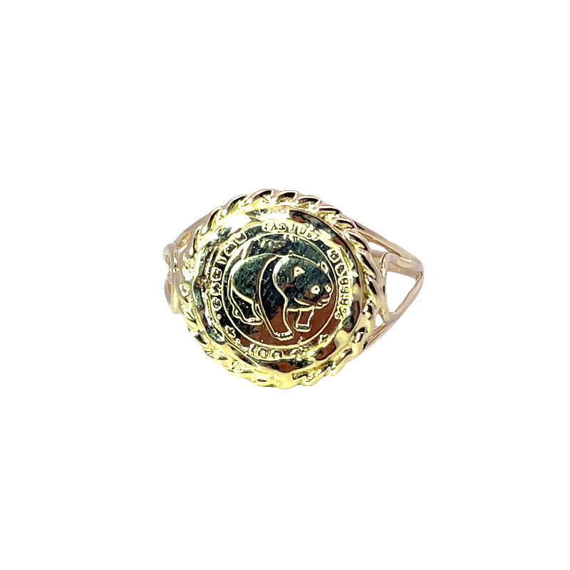 Intricate Gold Panda Ring