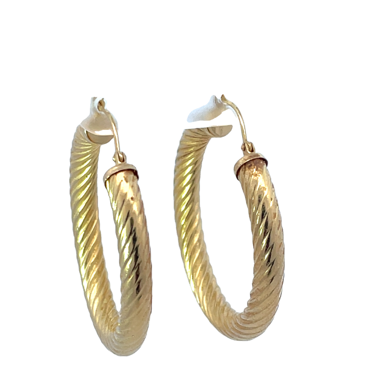 Elegant Twisted Gold Hoop Earrings