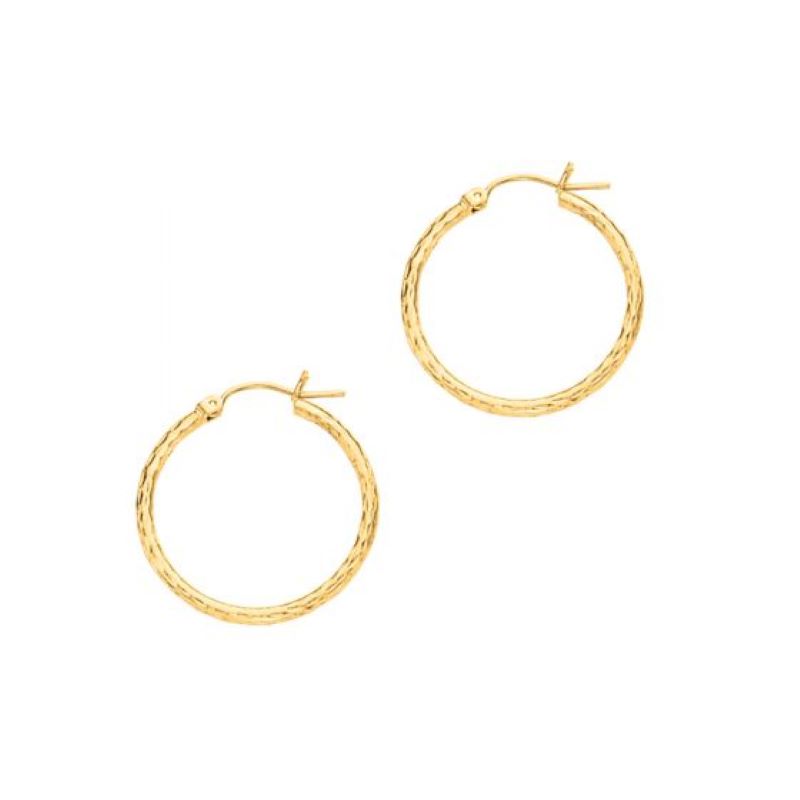 Elegant Diamond Cut Hoop Earrings